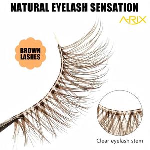 Pestañas Postizas A-RIX Marrón 3D con Volumen, de Visón Sintético, Hechas a Mano, Ligeras, Reutilizables, con Banda de Algodón Negra para Maquillaje Diario - Product Image 2