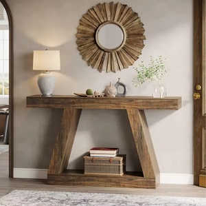 Mesa Consola Estilo Rústico con Estante de Almacenamiento de Madera para Entrada, Sofá, Pasillo, Sala de Estar, Muebles de Fábrica, Venta al por Mayor, Personalizado OEM - Product Image 1