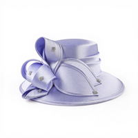 Chapeau haut de forme de luxe pour femme Fascinateur à fleurs pour l'église, fête de mariage, affaires, tissu satiné le plus populaire, chapeau fantaisie formel unique