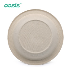Oasis 360ml 6 inch waterdichte, vetwerende, BPA-vrije, milieuvriendelijke, wegwerpbaar bamboe vezel fruitsalade schaal, koelkastbestendig - Product Image 2