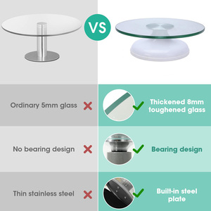 Baking Pastry <span class=keywords><strong>Frosting</strong></span> công cụ Vòng chống trượt bệ Tempered Glass xoay trang trí bánh bàn xoay <span class=keywords><strong>Muffin</strong></span> đồ dùng nhà bếp - Product Image 3
