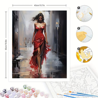 Beauté moderne avec lecture Robe DIY Peinture par numéros pour adultes Peinture sur toile à l'huile Creative and Relaxing Wall Art Room Decor