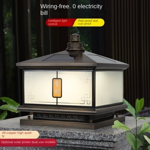 Vintage Simple Decor Aluminio E27 LED IP65 Solar Pilar Luz para el hogar Exterior Porche Patio - Product Image 5