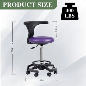 Sgabello Ergonomico <span class=keywords><strong>Industriale</strong></span> Resistente, Sedia Dentistica Pneumatica Regolabile per Officina <span class=keywords><strong>e</strong></span> Uso Medico - Product Image 2