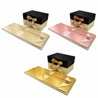 Boîtes cadeaux magnétiques de luxe personnalisées avec logo imprimé en relief pour cravates, avec laminage mat, construction en carton recyclé