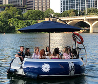 Allemagne Gonflable BBQ Donut Pontoon Boat avec Grill Fibre de verre et PE Matériel LLLPDE Moule à vendre