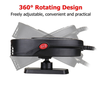 Ventilateur de refroidissement et de chauffage 12V, tête pivotante à 360 degrés, grand diffuseur d'air, chauffage 2 en 1 pour voiture, dégivreur et anti-buée