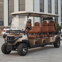 Carrito de Golf de 8 Plazas, Vehículo Utilitario para Campos de Golf y Resorts de Playa, Equipado con Techo de Lona y Batería de Carga Rápida