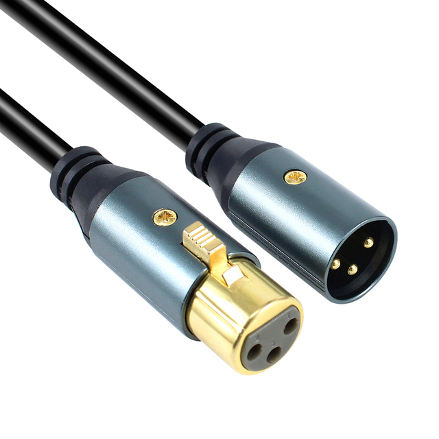 24K Gold Plated 3Pin XLR Cable Male to Female Xlr Connector 3 Pin Cannon Extension Speaker Microphone Balanced Xlr Audio Cable