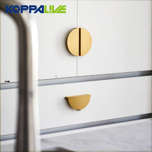 Tiradores de Gabinete Lineales de Latón Sólido Martillado, 32mm 64mm 150mm, Dorados, con Diseño de Media Luna para Cajones de Cocina - Product Image 3