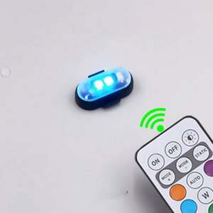Car Motorcycle Bike Strobe Light 8Color Remote Control Flashing <b>Led</b> Anti-collision Warning <b>Lamp</b> Waterproof Plastic USB <b>Battery</b> - Product Image 5