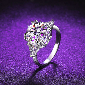 Weiai แหวนเพชรโมอิส S925สำหรับผู้หญิงขนาด5กะรัตประดับ JR016เพชรสำหรับผู้หญิงแหวนหมั้นทำจากเงินสเตอร์ลิงมีการรับรอง - Product Image 1