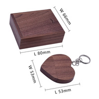 Flash Drive USB 2.0 Bentuk Hati Kayu Custom Logo Promosi 128GB Ramah Lingkungan Kayu Alami Kecepatan Tinggi Hadiah Perusahaan