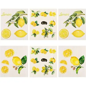 New Product Eco-Friendly Sustainable OEM Lemon style Compressed Cellulose Cleaning Sponge Cloth