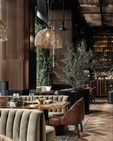 Ensemble de canapés de restaurant modernes et durables avec table carrée en acier carbone pour usage commercial