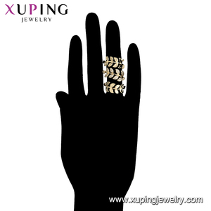 Anillo de Dedo Moderno de Joyería Elegante Xuping 16240, Diseño de Hojas con Baño de Oro, Anillo de Boda - Product Image 6