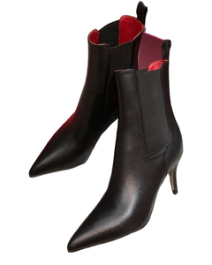 Botas de Cuero para Mujer con Punta en Pico y Cierre de Cremallera, Botas de Tacón Bajo de Diseño, Botas de Cuero Genuino de Lujo, Botines para Mujer - Product Image 2