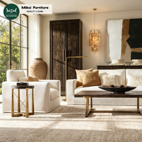 Canapé d'angle de luxe Lugano personnalisable avec housse, pour salon, hôtel, appartement, en bois, intérieur, doux et confortable