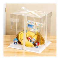 Boîte d'emballage transparente en plastique personnalisée pour gâteaux de Noël, avec couvercle transparent, disponible en 4, 6, 8, 10, 12 et 14 pouces