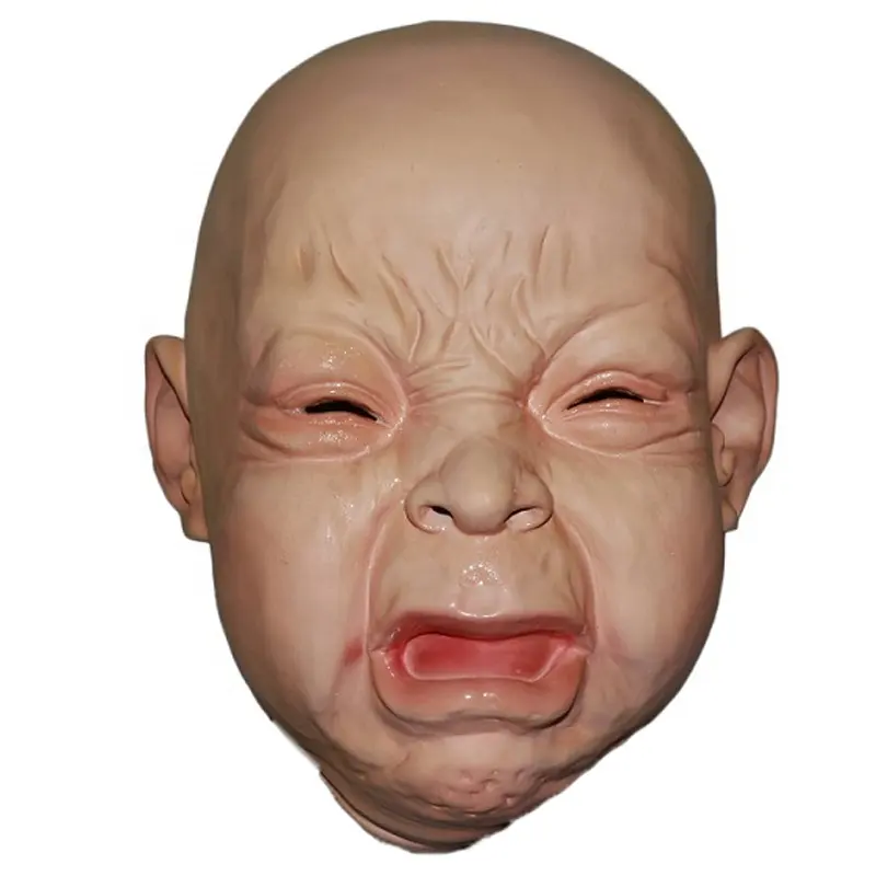 Látex de caucho realista llorando máscara de bebé para la Educación