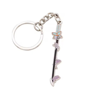 Porte-clés en métal léger et étanche, motif dessin animé personnalisé, épée de samouraï One Piece, katana, lame Nichirin papillon, émail