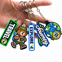 Porte-clés en PVC personnalisés avec impression UV, promotionnels, en gros, avec logo personnalisé, style dessin animé, pour breloque de sac