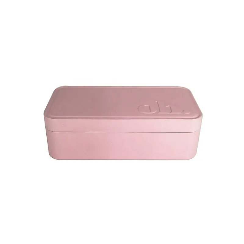 Großhandel benutzer definierte Druck Metall Geschenk dose hochwertige leere rechteckige Keks Süßigkeiten Kerze rosa Blechdose