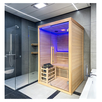 Sauna infrarouge lointain à vapeur humide en cèdre, moderne, alimenté par prise électrique, en bois massif, écologique et sûr pour la maison, garantie 1 an pour 4 personnes