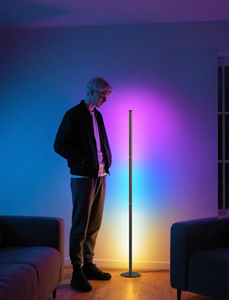 RGBIC Smart for <b>LED</b> Floor Lamp-Modern Tall <b>Corner</b> Ambient <b>Light</b> with App Control & Remote Indoor Color-Changing Black - Product Image 4