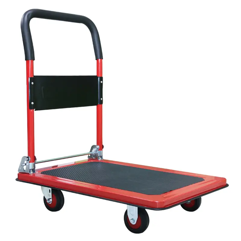 Wholesale Prices Hand Truck Foldable Trolley Heavy Duty Plastic Handcart Material Handling 3" TPR Wheel Easy Moving Platform H1
