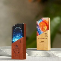 Trophée personnalisé en bois et cristal - Reconnaissance gravée sur mesure pour les concours professionnels/d'art/photographiques