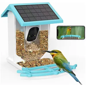 Telecamere per il monitoraggio degli uccelli 4G Wireless ad energia solare telecamere per il monitoraggio degli uccelli AI Bird Feeder per animali selvatici telecamere a batteria