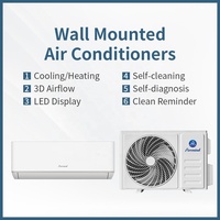 Climatisation murale split mini de type domestique 12000 BTU pour A+++ R32 R290, refroidissement et chauffage électriques, marche/arrêt