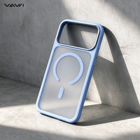 Coque de téléphone VAWI B561 en PC rigide translucide dépoli pour iPhone 17 18 Pro 17 18 Pro Max avec anneau magnétique 2800Gs et cadre mat texturé