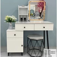 Table de maquillage multifonctionnelle de haute qualité avec armoire de rangement, bureau de toilette brillant, coiffeuse