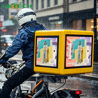 HXTECH 85L Scooter Moto Boîte de livraison de nourriture LED avec écran publicitaire LED pour moto