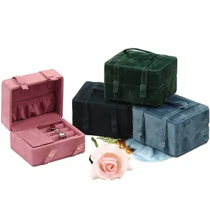 Exquisite And Portable Velvet Cloth Square Car Thread Handbag Pendant Ring Necklace Jewelry Storage Velvet Cloth Storage Box