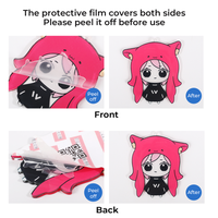Porte-clés en acrylique transparent écologique avec revêtement en époxy, thème anime