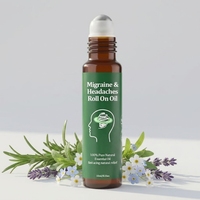 Huile Essentielle Naturelle Anti-Maux de Tête en Roll-On Marque Blanche - Aromathérapie Portable pour le Stress et la Tension