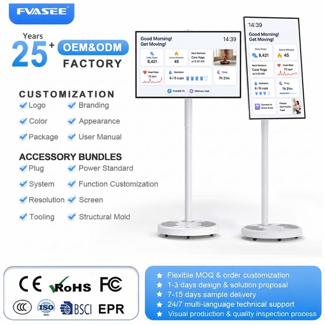24Inch Movable Portable Smart TV for Business 120Hz Touch Screen Rotating LCD Tablet PC Display Monitor