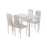 Table à manger noire moderne en gros avec 6 chaises rembourrées – Ensemble de salle à manger confortable pour usage hôtelier, écologique
