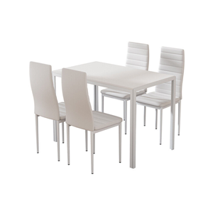 Table à manger noire moderne en gros avec <span class=keywords><strong>6</strong></span> chaises rembourrées – Ensemble <span class=keywords><strong>de</strong></span> salle à manger confortable pour usage hôtelier, écologique - Product Image 4