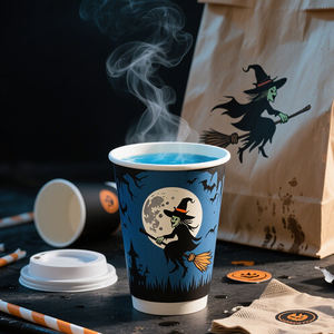 Hallows' Eve Scare Impresión Bebida Jugo <span class=keywords><strong>Vino</strong></span> Biodegradable Doble pared Tazas <span class=keywords><strong>de</strong></span> papel para café Traer lejos Taza <span class=keywords><strong>DE</strong></span> PAPEL <span class=keywords><strong>DE</strong></span> CAFÉ desechable - Product Image 3