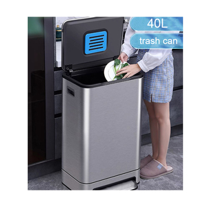 Cubo de Almacenamiento Rectangular de Acero Inoxidable y PP Ecológico de 40L para Uso Doméstico, Marca <span class=keywords><strong>GUDE</strong></span> - Product Image 1