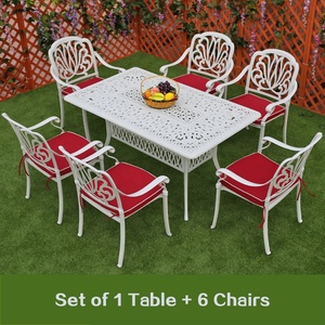 Juego de comedor moderno para exteriores, aluminio fundido para hotel, Resort, casa, cafetería, playa, patio, <span class=keywords><strong>terraza</strong></span>, jardín, casa de campo, villa, <span class=keywords><strong>bar</strong></span> - Product Image 2