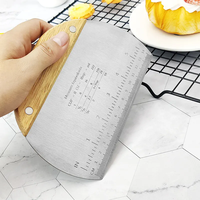 Avec Manche en Bois Hachoir à Pâte Grattoir Cutter Pâtisserie Cookie Cake Tools Dough Cutter