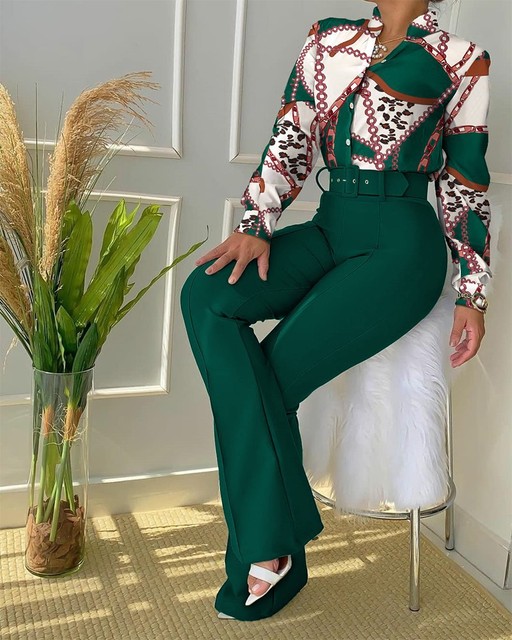 Hotsell Printed Casual 2 Pieces Set Outfit Fashion Women Suits OC588