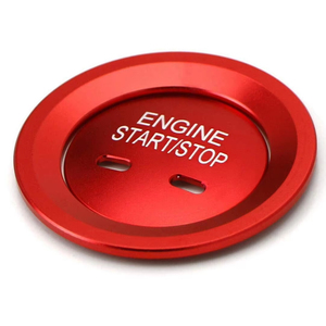 Bouton de démarrage du moteur en alliage d'aluminium, interrupteur d'allumage, couvercle de bouton, anneau de garniture, autocollant, style sportif, utilisation en course automobile, compatible - Product Image 1