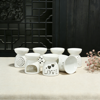Diffuseur d'aromathérapie en céramique blanche en forme de fleur creuse, décoration de chambre à coucher, outil de diffusion de parfum quotidien