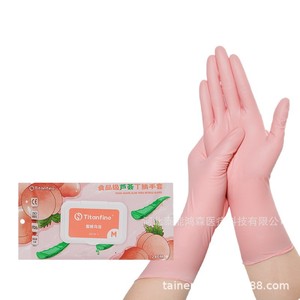 ถุงมือไนไตรล์แบบใช้แล้วทิ้ง พีชอูหลง กันลื่นทั้งฝ่ามือ สำหรับใช้ในครัวเรือน 30 ชิ้น ไม่ผ่านการฆ่าเชื้อ - Product Image 3